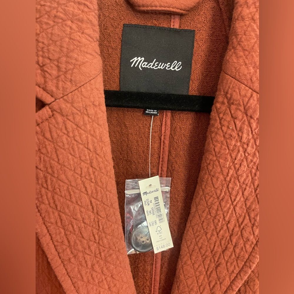 Madewell Diamond Jacquard Shaw Blazer. NWT XS - Picture 5 of 10